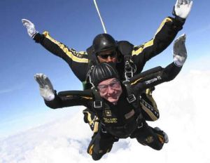 George H.W. Bush Skydiving at 90 WFMY
