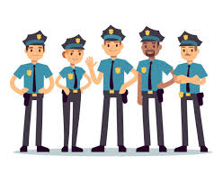 Diverse police cartoon